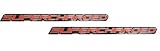 2 x (pair/Set) Red Supercharge Supercharged Aluminum Emblems for Chevy Corvette Dodge Hot Rod Street Chevy Impala Ss Harley Davidson Camaro Range Rover Ford Mustang Gt