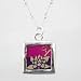 Sterling Silver Reversible Gold and Purple Lotus Pendant on a 18