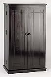 Multimedia Storage Cabinet Mission Style Black Finish