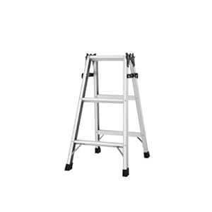 【クリックで詳細表示】ハセガワ アルミ軽量はしご兼用脚立 天板トレー付 (81cm)： DIY・工具