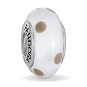 Pandora Murano Glass White with Black Polka Dots Charm