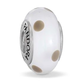 Buy Pandora Murano Glass White with Black Polka Dots Charm by MOTHER DAUGHTER Bead Charms compatible with Pandora and SilveRado Bracelet GIFT BOXED