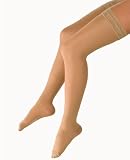 Ames Walker Style 48 Open Toe Sheer Thigh High with Stay Up Band 20-30 mmHg in Nude - Medium