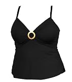 Womens Plus Size Coco Reef Tankini Top - D Cup - Black Lingerie Twist Swimsuit - Swimwear Separates