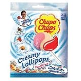 Chupa Chups Creamy Lollipops, Fortified Fat Free - 12 Pieces
