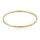 18k Yellow Gold Plated Sterling Silver Yellow Gold Bangle Bracelet, 8