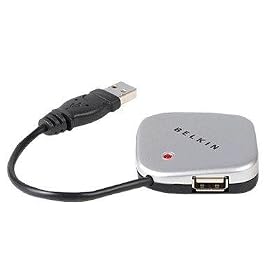 Belkin USB 2.0 4-Port Ultra Mini Hub - Hub - 4 x Hi-Speed USB - desktop