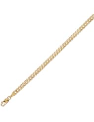 14K Solid Yellow Gold Curb Cuban DC Chain Bracelet 5.0mm (3/16 in.) - 7.5 in.