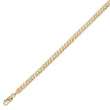 14K Solid Yellow Gold Curb Cuban DC Chain Bracelet 5.0mm (3/16 in.) – 7.5 in.