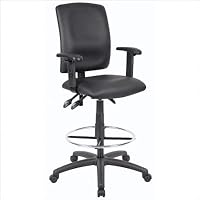 Boss Multi Function Leather Drafting Stool with Adjustable Arms