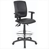 Drafting Stool with Arms in Black