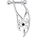 925 Sterling Silver Jet TRIBAL GEM Left Cartilage Earring