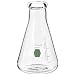 Kimax Glass Narrow Mouth Erlenmeyer Flasks with Cool Green Color Graduations Scale