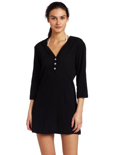 Nautica Womens Hoodie Dress, Black, Medium