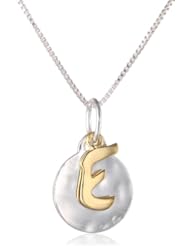 Sterling Silver and 14k Gold Over Sterling Silver Two Piece Initial Pendant Necklace, 18"