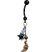 Handcrafted Titanium Celestial Star and Moon Belly Ring