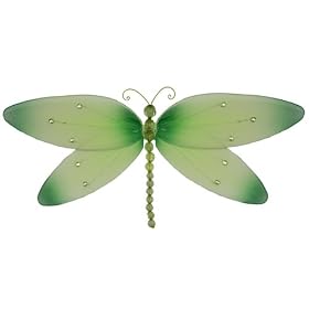 10 Green Crystal Dragonfly nylon hanging ceiling wall baby nursery room wedding decor by Bugs-n-Blooms