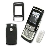 Samsung SGH-T629 Snap-on Solid Black Crystal Case Cover with Removable Ratcheting Belt Clip