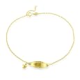 10K Yellow Gold ID Fancy Anklet - 9.5"