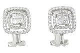 14KT White Gold 0.80cttw. Designer Diamond Earring