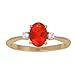 14K Yellow Gold Fire Opal and White Sapphire title=