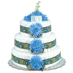 Large Blue Mums Diaper Cake by Bloomers