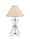 Table Lamp with Scroll Metal Base in Ivory Finish