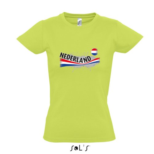 Fanshirt-Damen NEDERLAND, Niederlande, Holland Ländershirt EM / WM Trikot S-XXL , Apple green , S