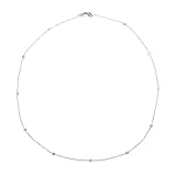 14k White or Yellow Gold Diamond Station Necklace, 17 (1/5 cttw)