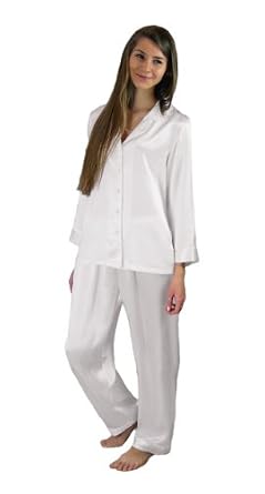 White silk pajamas