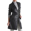 Redoute creation long leather trench coat