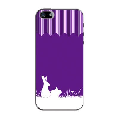 ２匹のうさぎ TYPE2 ウサギ 【パープル】 / iPhone5ケース【iphone5 ケース カバー】【スマホケース】【スマートフォン ケース】