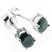 April Birthstone Black Sapphire Sterling Silver Stud Earrings