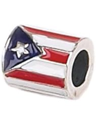 Zable Puerto Rico Flag Country Flags Sterling Silver Charm