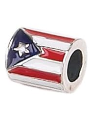 Genuine Zable (TM) Product. 925 Sterling Silver Puerto Rico Flag Charm. 100% Satisfaction Guaranteed.
