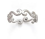 14k White Swirl Toe Ring