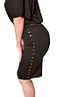Switchblade Stiletto Metal Studded Black Skirt Stretchy Small - XL