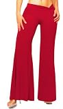 Slinky Palazzo Pants with Chic Twist Waistband from Hot Fash Pants - EXODUS Red