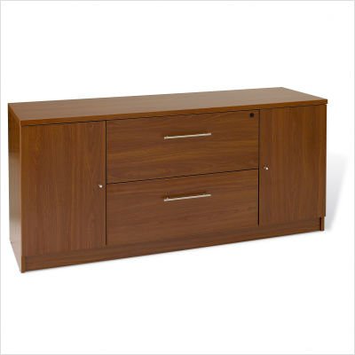63 Credenza with 2 Lateral Files and 2 Doors Laminate Finish Cherry