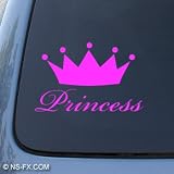 PRINCESS - Queen Crown Tiara - Car, Truck, Notebook, Vinyl Decal Sticker #1041 | Vinyl Color: Pink