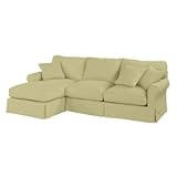 Baldwin 2-Piece Sectional Slipcover - Left Arm Chaise & Right Arm Loveseat - Ballard Essentials Fabrics Celery Twill- Ballard Designs