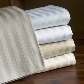 800 Egyptian Stripe Queen Sheet Set Pewter