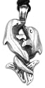 Loving Dolphins Silver Tone Pewter Pendant