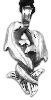 Loving Dolphins Pewter Pendant
