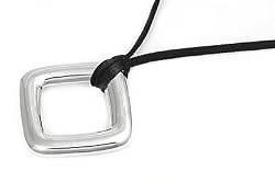 Sterling Silver Necklaces - Square Hollow Silver - Length: 18", Height: 45mm