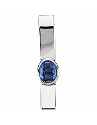 14K White Gold Oval Cut London Blue Topaz Pendant -- LIFETIME WARRANTY