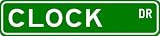 CLOCK Street Sign ~ Personalized Family Lastname Sign ~ Gameroom, Basement, Garage Sign Novelty** ALUMINUM - 9 x 36 inches