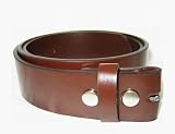 BELTMASTERS' MENS/WOMENS BROWN LEATHER BELT FOR BUCKLES 30 TO 48