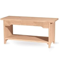Brookstone Bench - Unfinished Wood - 36" Wide (Unfinished) (17.5"H x 36"W x 13"D)