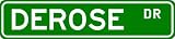 DEROSE Street Name Sign ~ Personalized Family Lastname Sign ~ Gameroom, Basement, Garage Sign